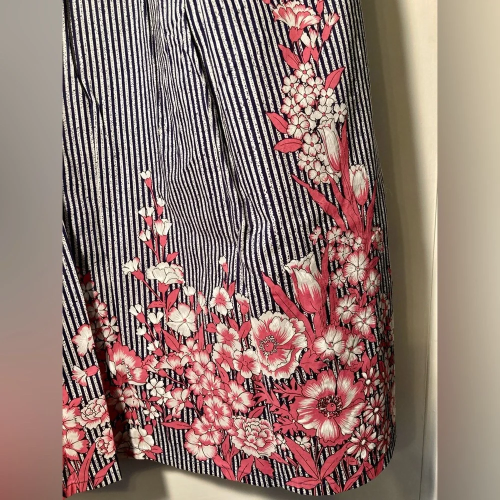 NEW ModCloth Ruby Belle Skirt Navy Pink Floral Woman’s 18 Plus Size - Picture 4 of 12